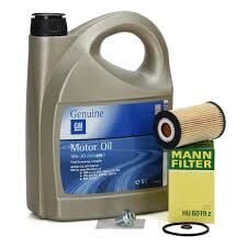 Opel / Astra K 1.6 Dizel 5W-30 Alman Dolum 5 Litre Motor Yağı ve Yağ Filtresi Mann Marka (Karter Tapalı)