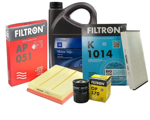 Opel / Astra H 1.6 Twinport 1.Sınıf   Benzinli Motor Bakım Seti Gm 5W30 4 LT Yağlı