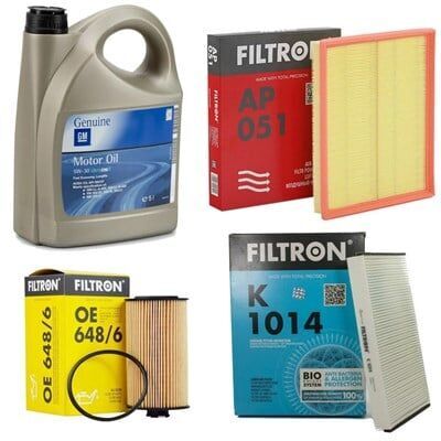 Opel / Astra H Filtron A16XER/ Z16XER Benzinli Motor Bakım Seti Gm 5W30 5 LT Yağlı