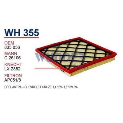 Chevrolet Cruze Polen Filtresi Karbonlu Wunder