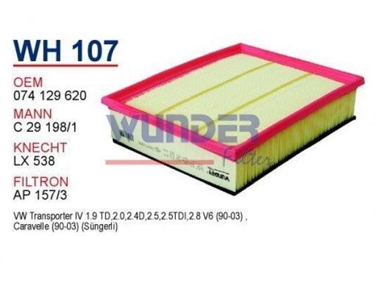 Chevrolet Cruze 1.6 Uyumlu Benzinli Hava Filtresi Wunder