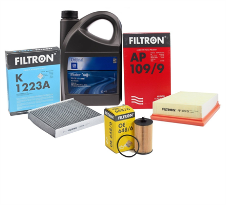 Chevrolet / Aveo Filtron 1.4 Benzinli Motor Bakım Seti GM 5W30 4 LT Yağlı 2003-2008