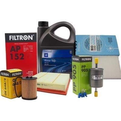 Opel / Vectra B Filtron X25XE Uyumlu Benzinli Motor Bakım Seti GM 10W40 6 LT Yağlı