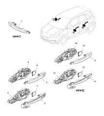 Opel / Combo E Sağ Ön Dış Kapı Kolu Orijinal
