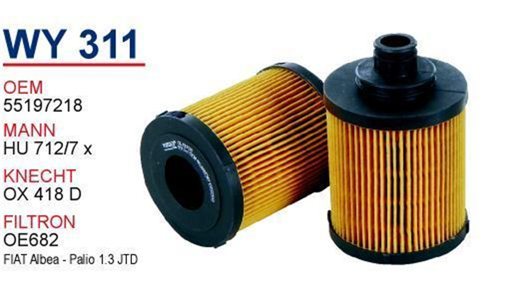 Opel / Combo C 1.3 Dizel UFİ Tip Yağ Filtresi Wunder